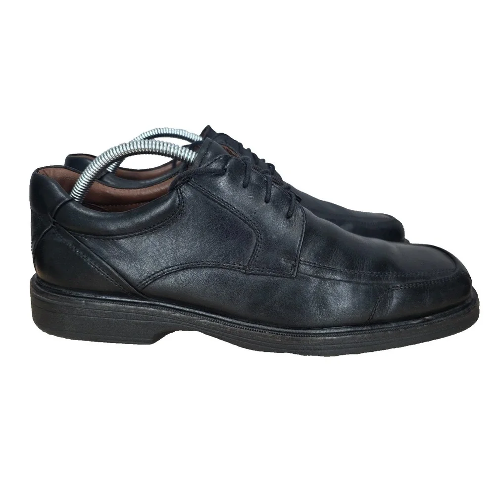 Johnston Murphy XC4 Oxford Shoes Mens 9.5 Pattison Black Sheepskin Leather Derby